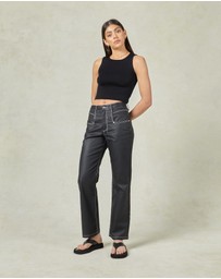 DRICOPER DENIM - Betzy Coated Black High Jeans