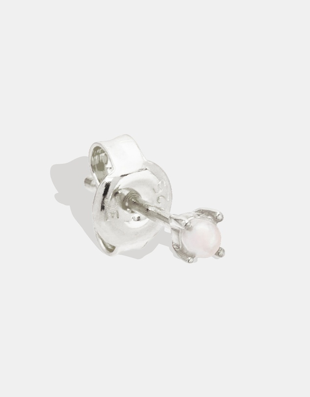 By Charlotte - Silver Moonlight Pearl Stud Earrings