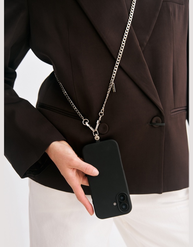 LOUVE COLLECTION - Universal Phone Strap Connector (Black) + Ava Chain