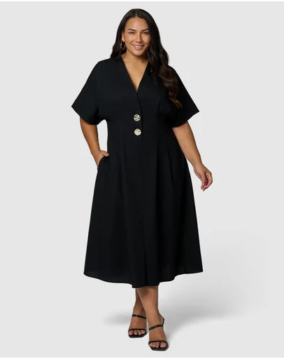 Something 4 Olivia - Blair Linen Midi Dress