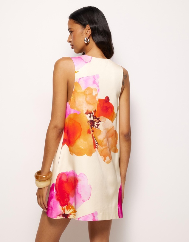 AERE - Fiora Satin Shift Mini Dress