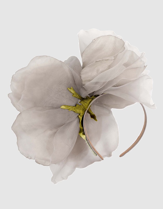 Fillies Collection - Large Grey Flower Fascinator Headband