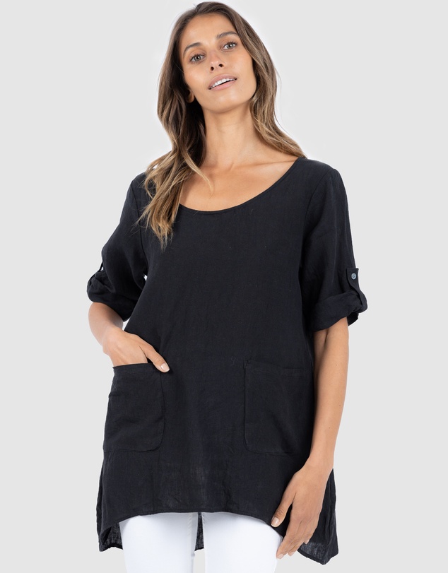 CAMIXA - Federica Linen Tunic Top