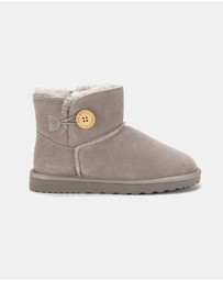 AusWooli Ugg Boots - Cabarita Sheepskin Chic Short Button Boots