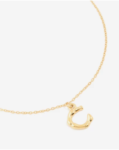 Lovisa - Waterproof Gold Plated Stainless Steel Bamboo Letter C Necklace