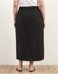 Atmos&Here Curvy - Heidi Linen Blend Midi Skirt