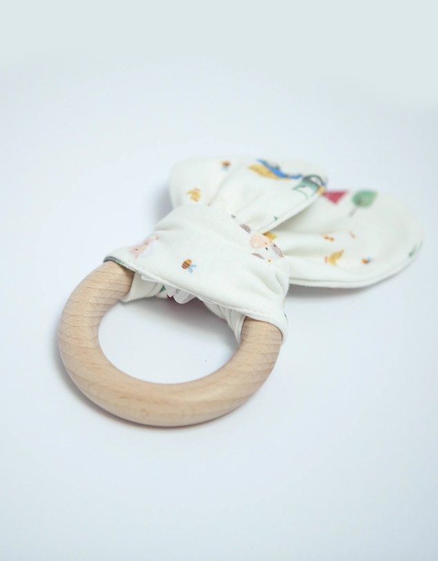Little Stuff - Farm Friends Jersey Wrap With Teether Gift Set
