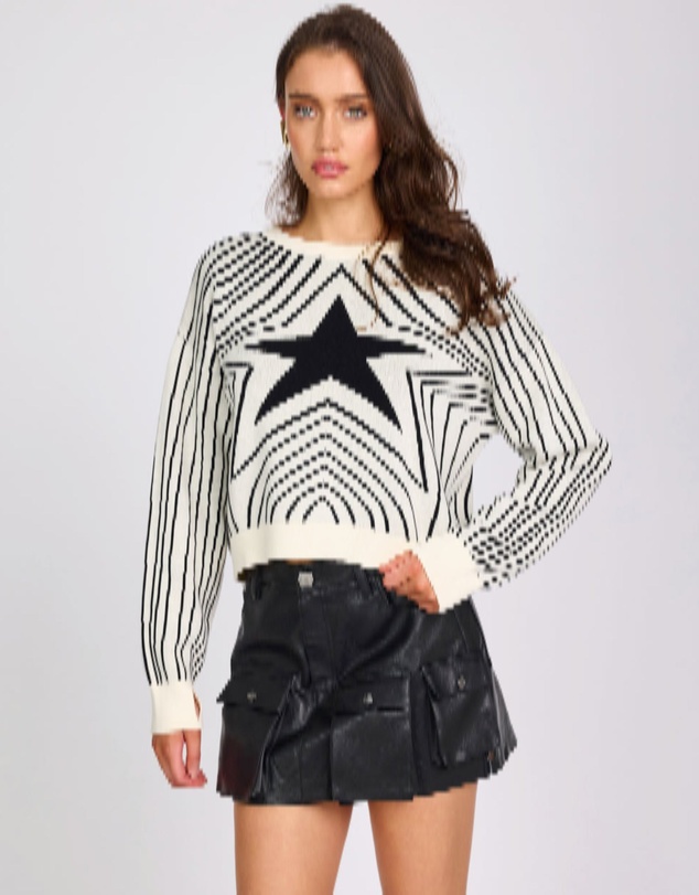 ONE TEASPOON - Star Gazing Knitted Sweater - Mono Print