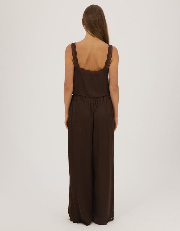 Atmos&Here - Pearl Lace Trim Cami Satin Pyjama Set