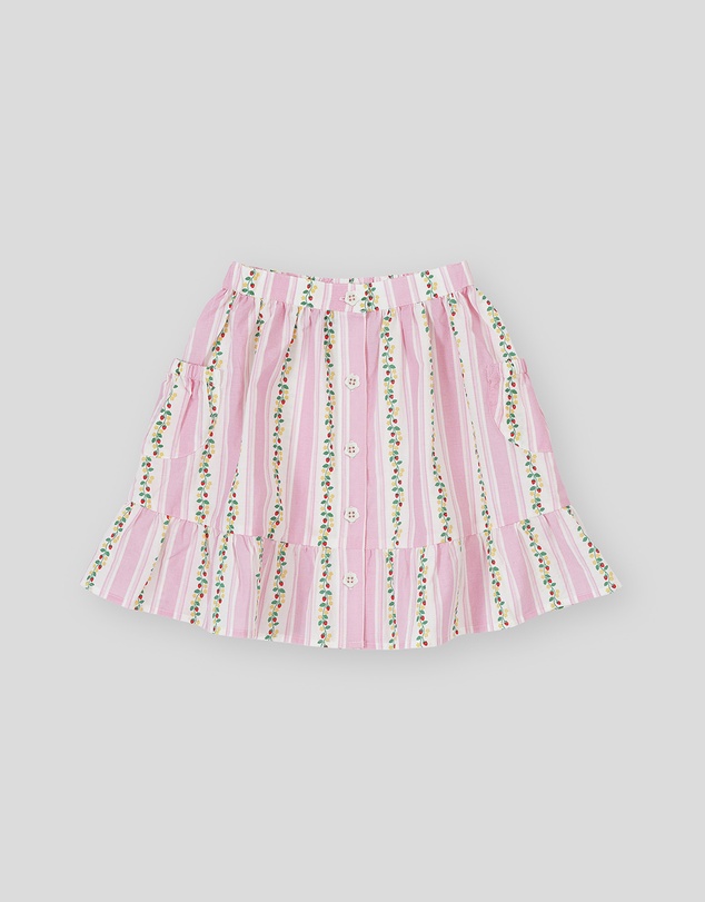 Goldie + Ace - Antique Stripe Strawberry Peplum Skirt - Babies-Kids