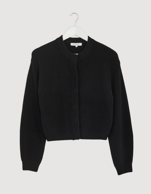 Revibe - Repaired AERE Tola Cotton Cashmere Cardigan - AU 6