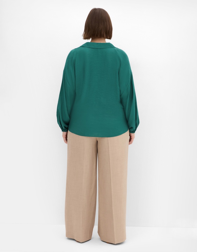 City Chic - Plus size Rosie Long Sleeve Shirt - jade