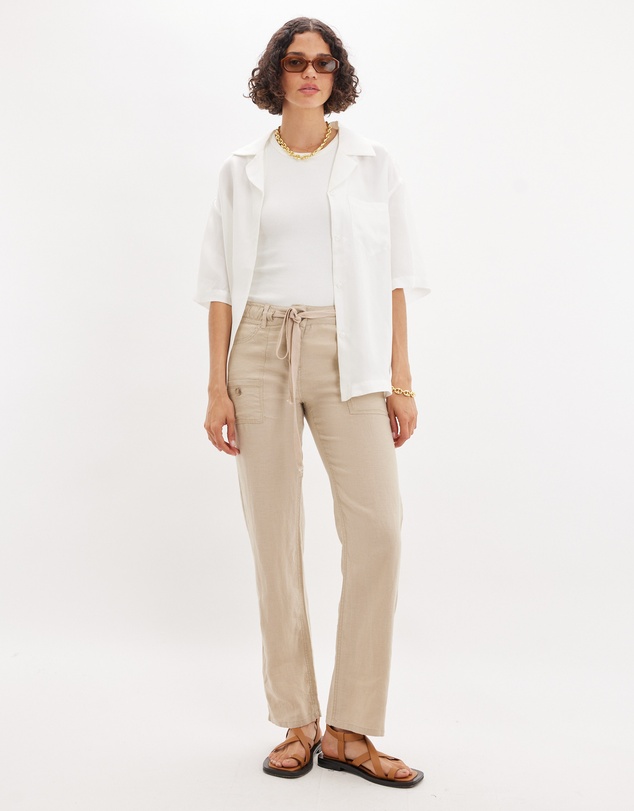 Amelius - Erin Linen Tie Cargo Pant