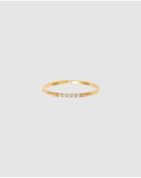 Elli Jewelry - Ring Band Elegant Fine with Diamonds(0.025 ct) in 375 Gold
