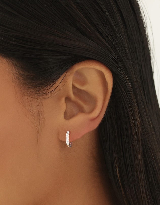 The Silver Collective - Jet Earrings Silver
