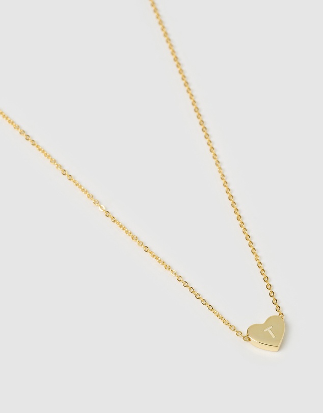 Izoa Kids - Kids Heart Alphabet Letter T Necklace