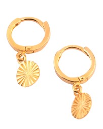 Lovisa - Gold Plated Sterling Silver Etched Huggie Hoop Earrings