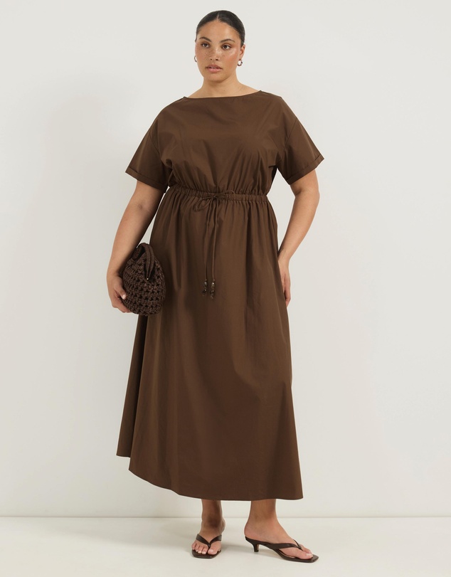 Atmos&Here Curvy - Elena Cotton Poplin Midi Dress