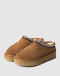 AusWooli Ugg Boots - Mentone Sheepskin Wool Ankle Braid Platform Slippers