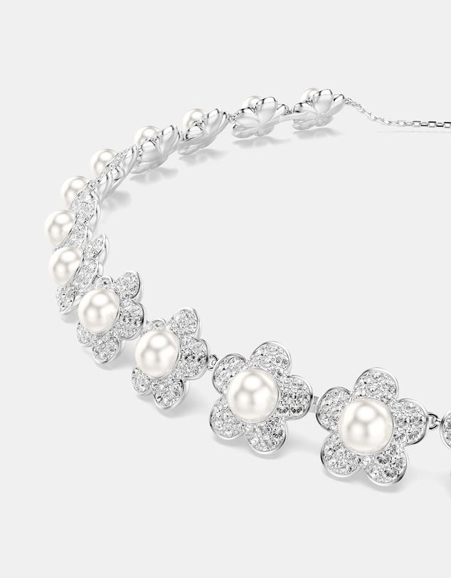 Swarovski - Ariana Grande X Swarovski Choker, Crystal Pearl, Round Cut, White, Rhodium Plated