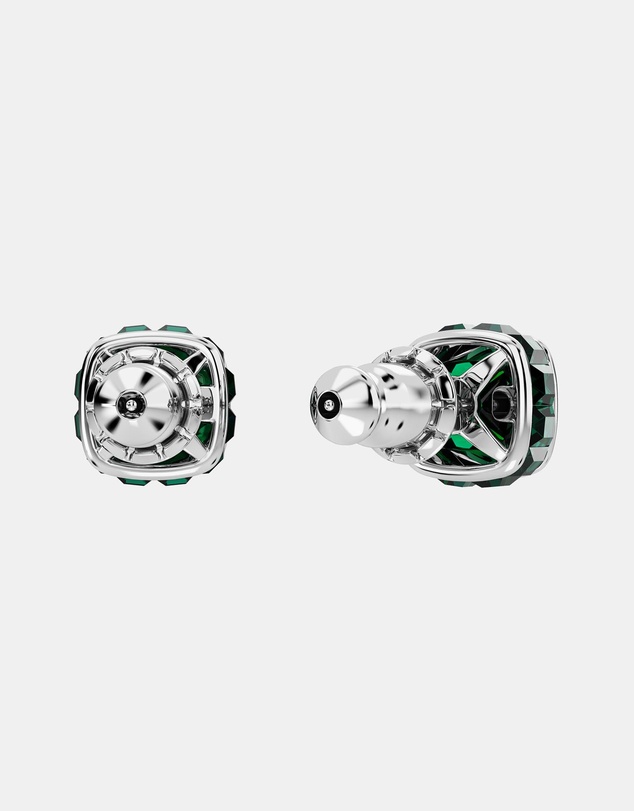 Swarovski - Birthstone Stud Earrings, Square Cut, May, Green, Rhodium Plated