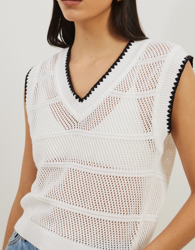 Atmos&Here - Benny Contrast Knit Vest Top
