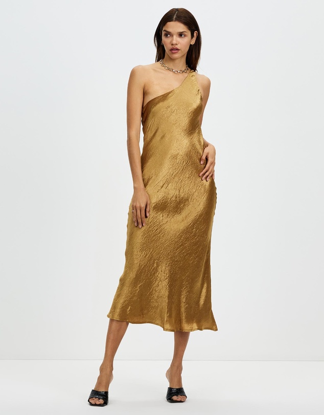 Third Form - Running Water Bias One Shoulder Dress