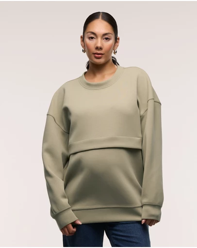 Soon Maternity - Oversized Feeding Zip Jumper