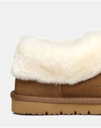 EVERAU - Australian Shepherd Ugg Homey Slipper Cow Leather Upper House Shoes