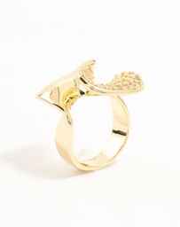 Lovisa - Gold Plated Cubic Zirconia Twisted Ring