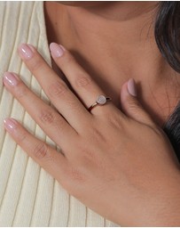 Elli Jewelry - Ring Moonstone Circle 925 Sterling Silver Rosegold