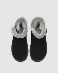 EVERAU - Australian Shepherd Ugg Nolan Kids Mini Button Cow Suede Upper UGG Boots