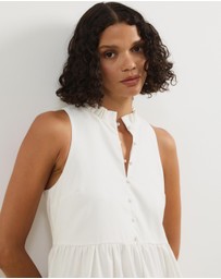 Atmos&Here - Aylah Tiered Linen Blend Mini Dress