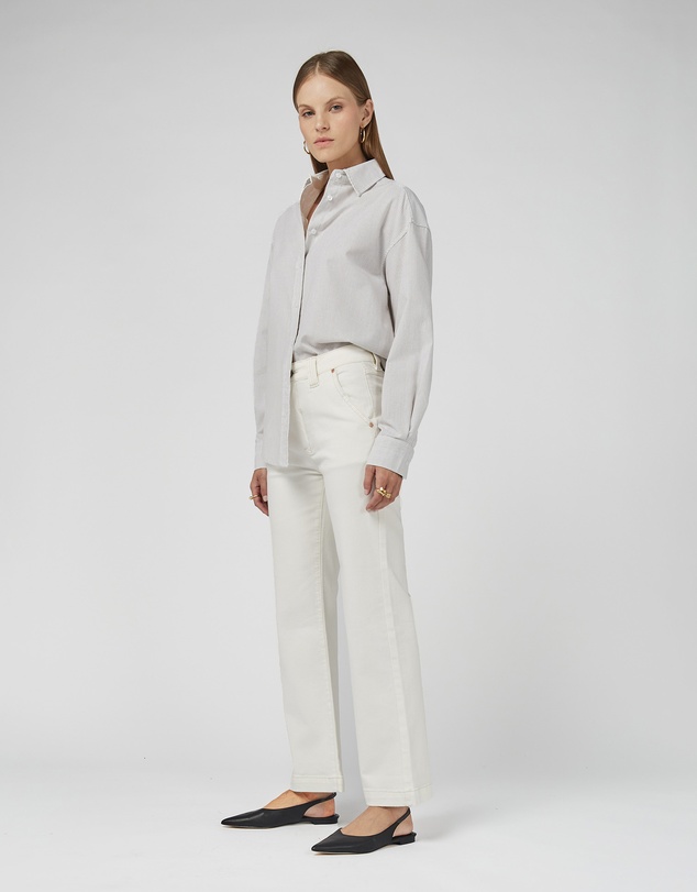 DRICOPER DENIM - Misika Ivory Flare Leg Trousers