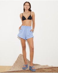 BOTEH - La Ponche Paper Bag Linen Shorts