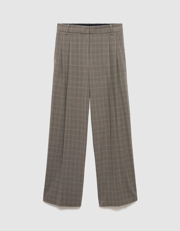 M.N.G - Wide-Leg Check Suit Trousers