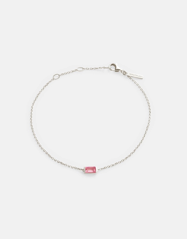 Kirstin Ash - Baguette Birthstone Bracelet October Pink Topaz