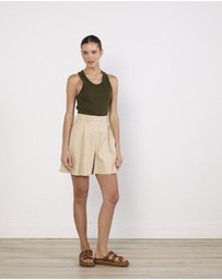 Cirkular - Pre-Loved - Bassike Army Green Ribbed Tank