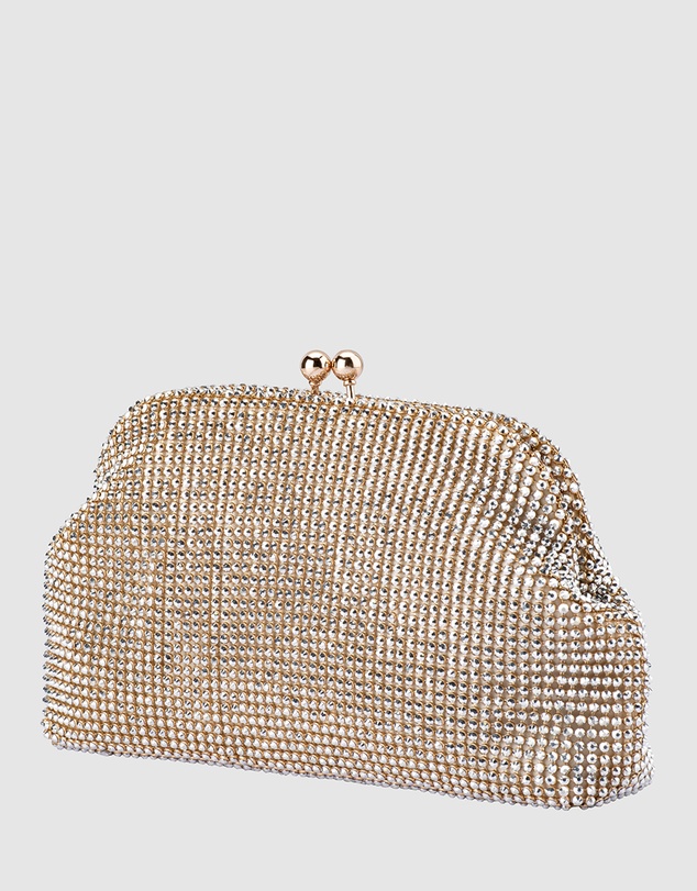 Olga Berg - Ela Crystal Mesh Clutch