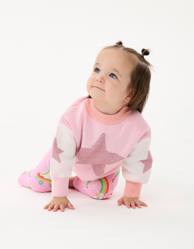 Rock Your Baby - Metallic Stars Baby Lacey Jumper