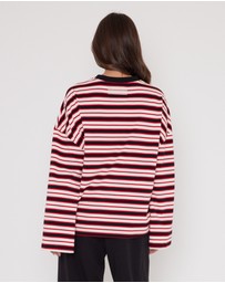ALEXANDRA - Sable Long Sleeve Top Red Stripe