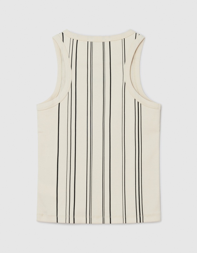 Laagam - Striped Embroidered Logo Top