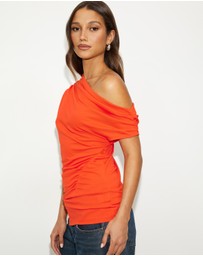 Dazie - Sapphire Ruched Asymmetric Top