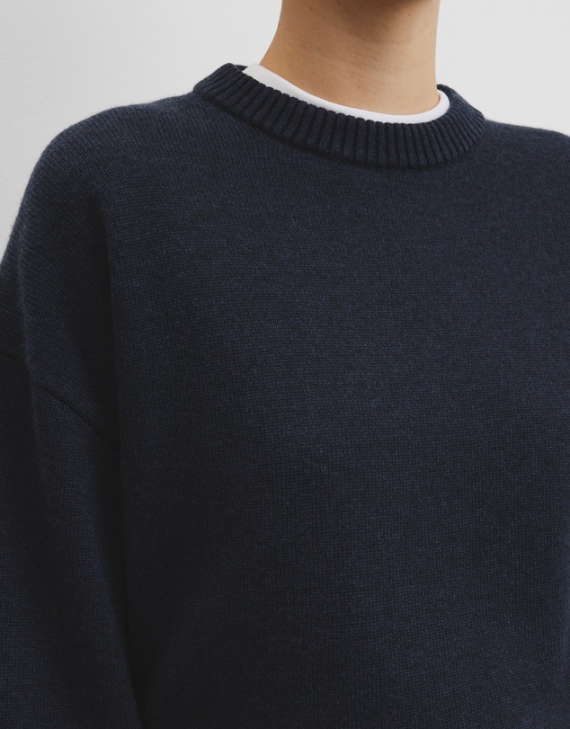 Country Road - Organically Grown Cotton Blend Crop Crew Neck Knit