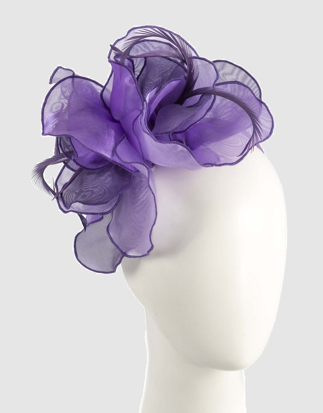 Max Alexander - Purple Lilac Organza Flower Fascinator