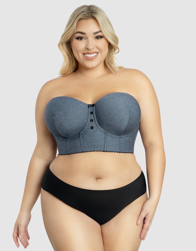 Parfait - Dolly Wired Denim Longline Bustier Bra