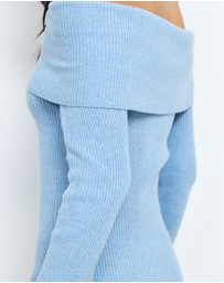 AERE - Zoe Off Shoulder Knit Mini Dress