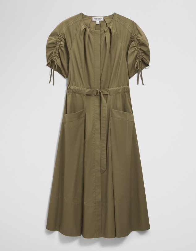 Country Road - Gathered Sleeve Midi Dress