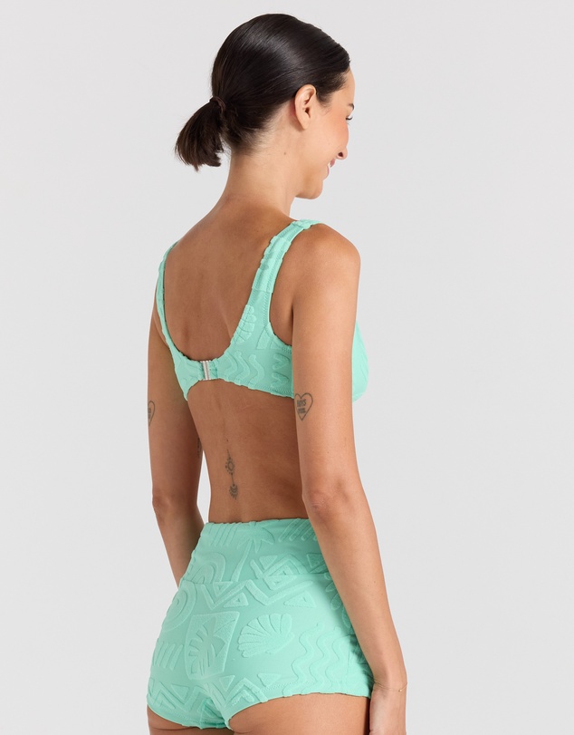 Poolside Paradiso - Mai Tai Crop Bikini Top - Mint