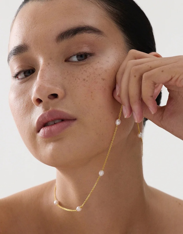 Najo - Tidal Whisper Yellow Gold Pearl Necklace